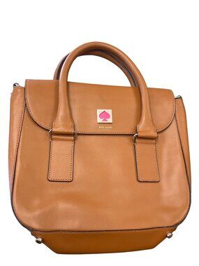 Kate Spade NY womans brown leather satchel shoulder handbag SKU 10-054